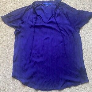 Apt 9 Indigo Snakeskin Flutter Sleeve Blouse